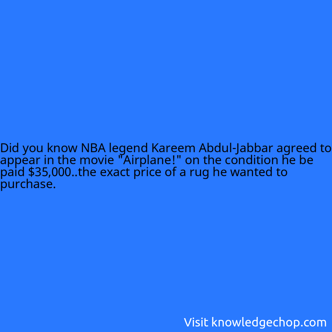 NBA legend Kareem Abdul-Jabbar agreed to appear in the movie 