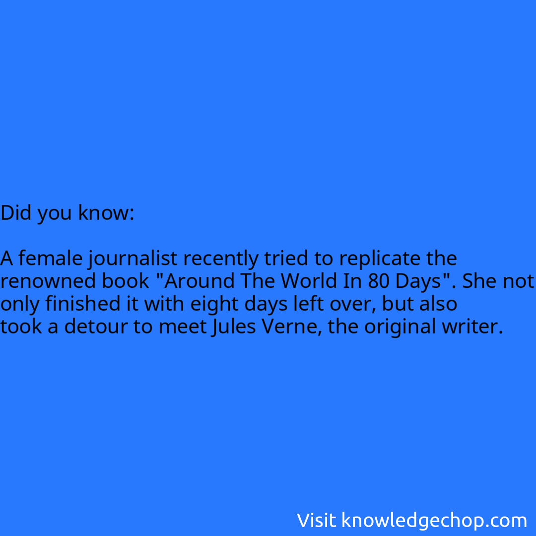   A female journalist recently tried to replicate the renowned book 