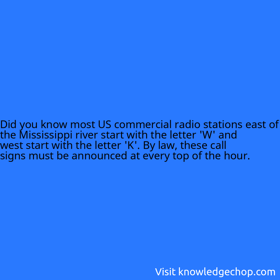 most US commercial radio stations east of the Mississippi river start