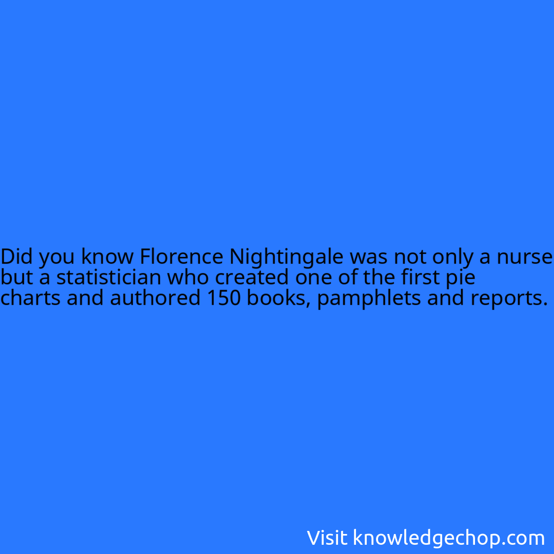 Florence Nightingale was not only a nurse but a statistician who