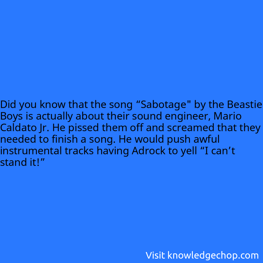 that the song “Sabotage