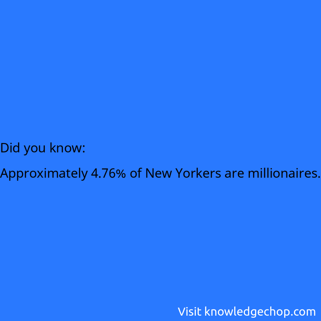   Approximately 4.76% of New Yorkers are millionaires.