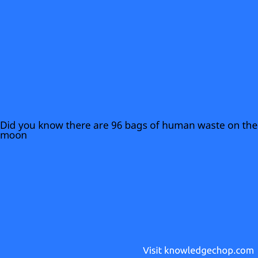 there are 96 bags of human waste on the moon 🥷 Knowledge Ninja