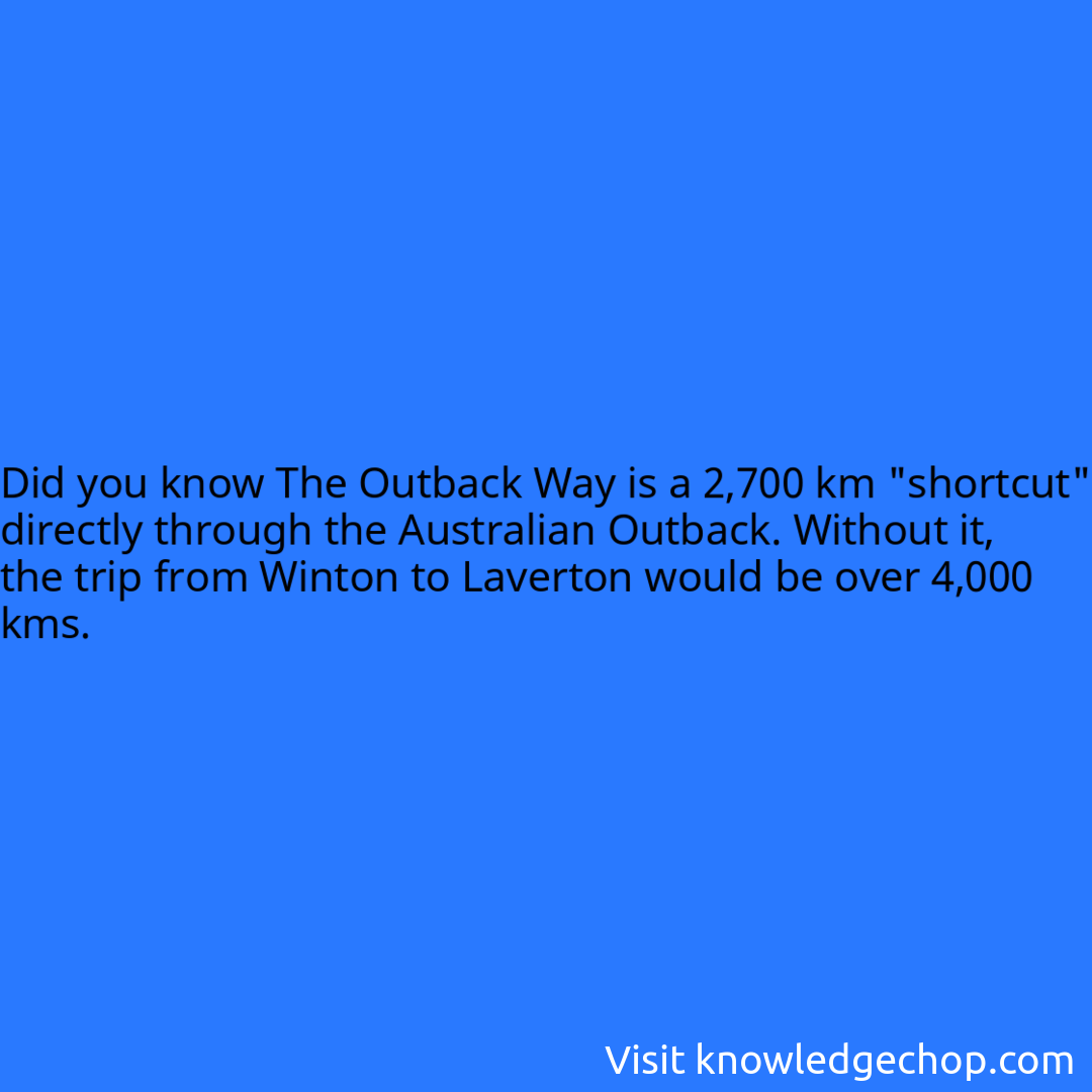 The Outback Way is a 2,700 km 