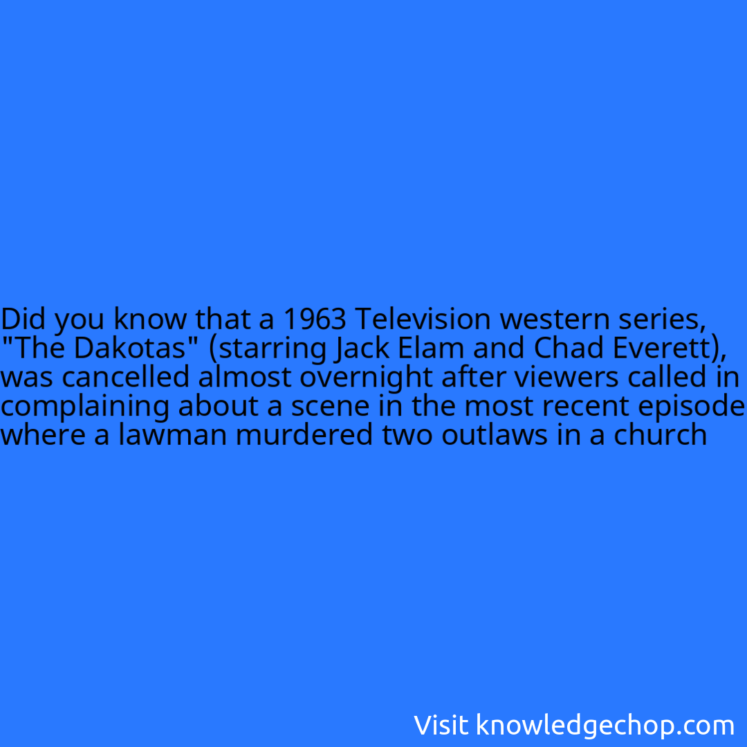 that a 1963 Television western series, 