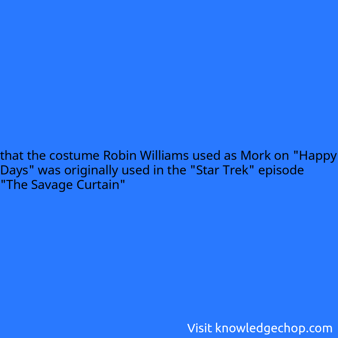that the costume Robin Williams used as Mork on 