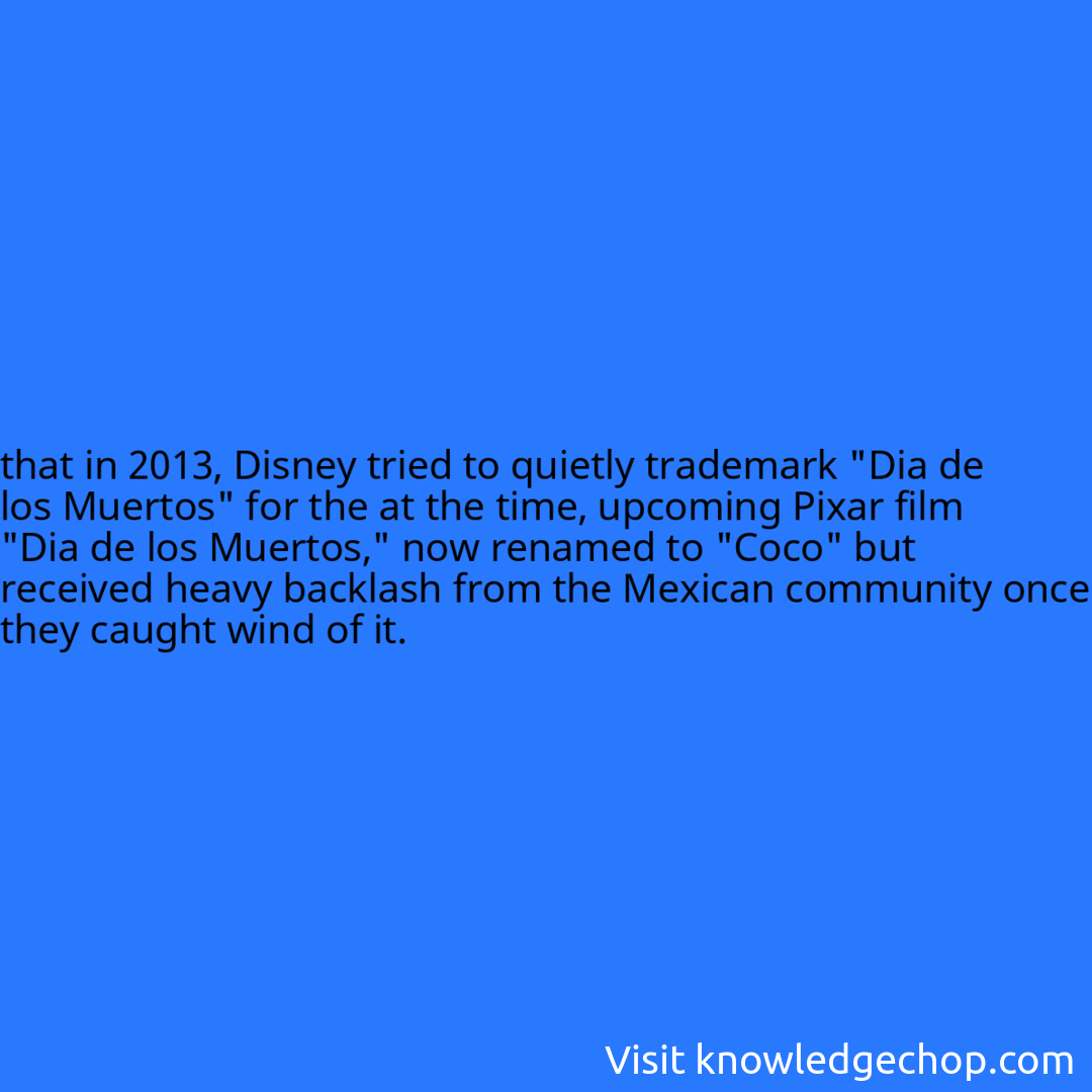that in 2013, Disney tried to quietly trademark 