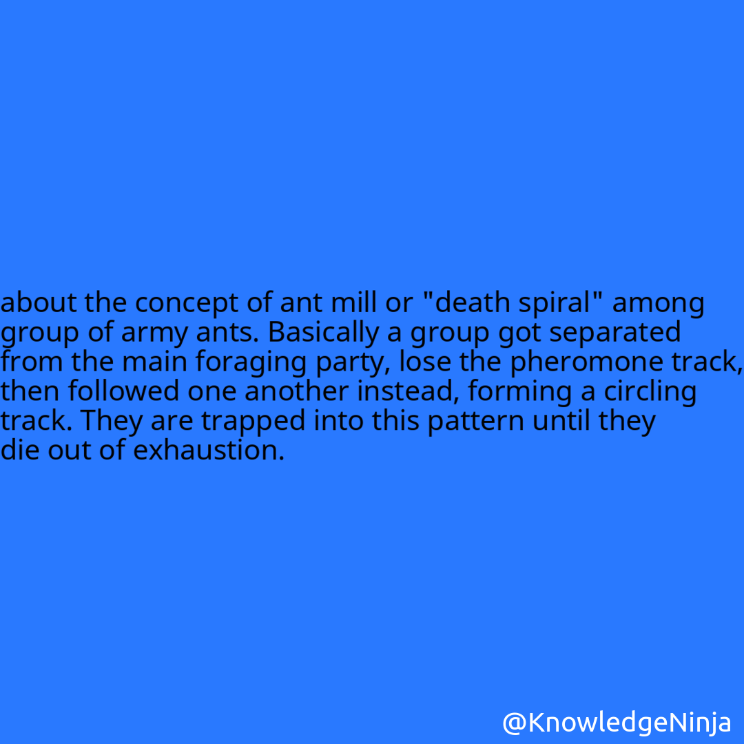 
about the concept of ant mill or 