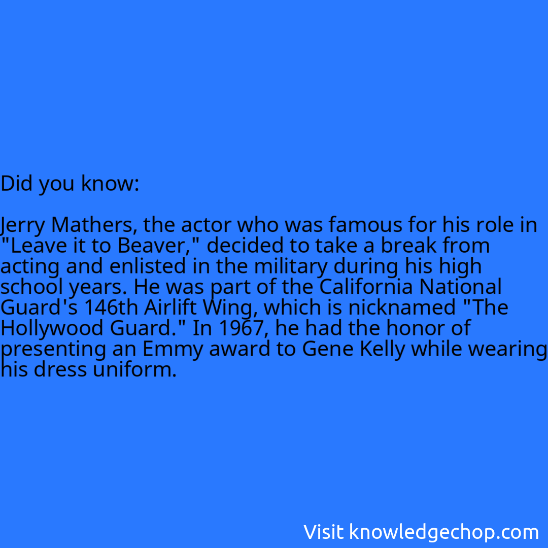   Jerry Mathers, the actor who was famous for his role in 